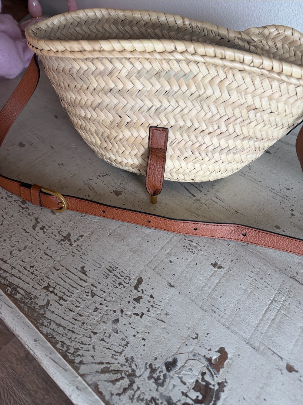 Chloé Marcie Leather & Raffia Crossbody Bag - Picture 5 of 5